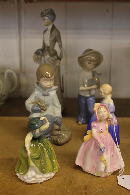 3 Doulton figures & 3 others